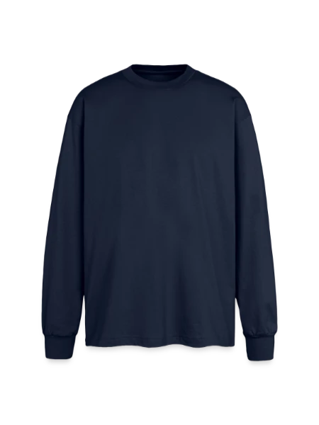 Oversized Langarmshirt  - Navy - Vorne