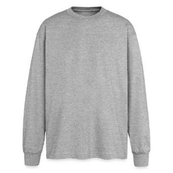 Oversized Long Sleeve T-Shirt - sports grey - Front - AI Model Female 180 light (180cm)