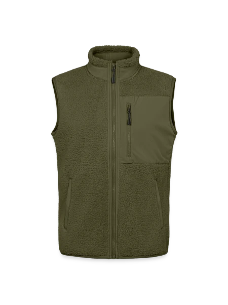 Veste sans manches sherpa unisexe Stanley/Stella - kaki - Devant