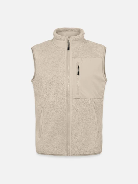 Unisex Sherpa Gilet by Stanley/Stella - beige - Front