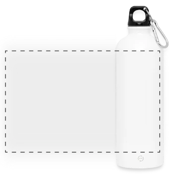 Panoramic Drinks Bottle with Carabiner 750 ml - white - Front