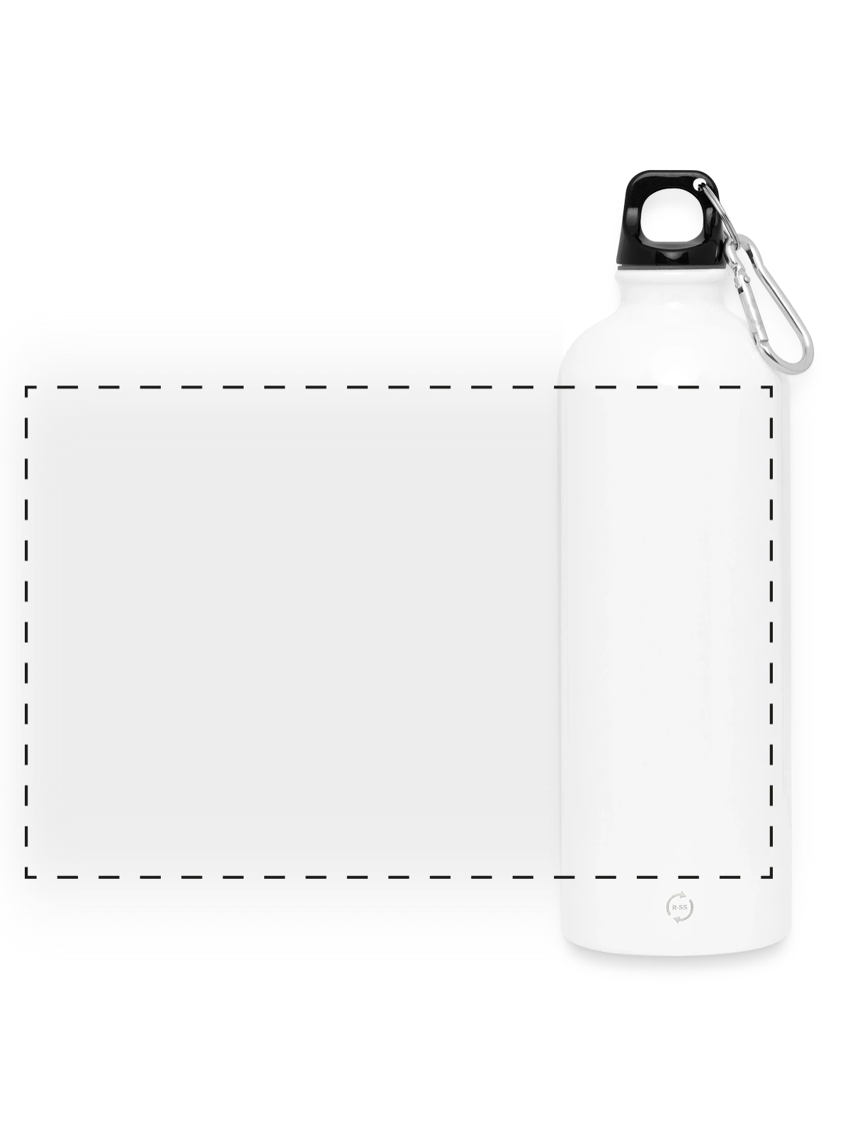 Panoramic Drinks Bottle with Carabiner 750 ml - white - Front