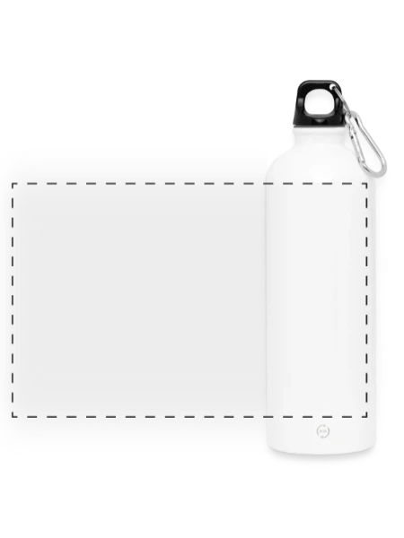 Panoramic Drinks Bottle with Carabiner 750 ml - white - Front