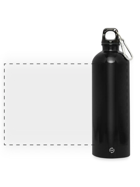 Gourde panoramique avec mousqueton 750 ml - noir - Devant