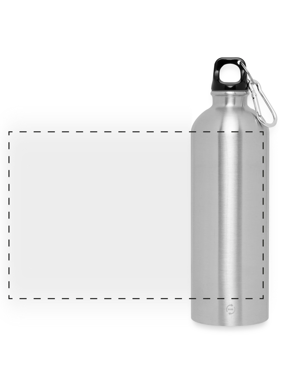 Panoramic Drinks Bottle with Carabiner 750 ml - silver - Front