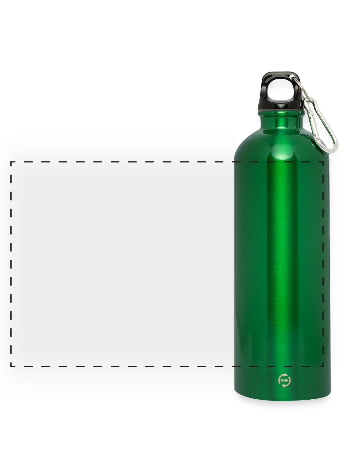 Panoramic Drinks Bottle with Carabiner 750 ml - kelly green - Front