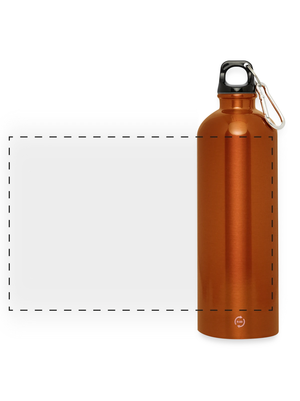 Panoramic Drinks Bottle with Carabiner 750 ml - burnt orange - Front