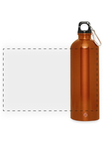 Panoramic Drinks Bottle with Carabiner 750 ml - burnt orange - Front