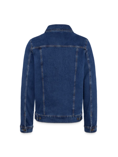 Unisex Jeansjacke - Dunkelblauer Waschgang - Hinten