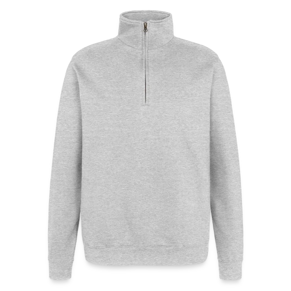 Sweat à zip 1/4 personnalisé - Aperçu en couleur gris chiné