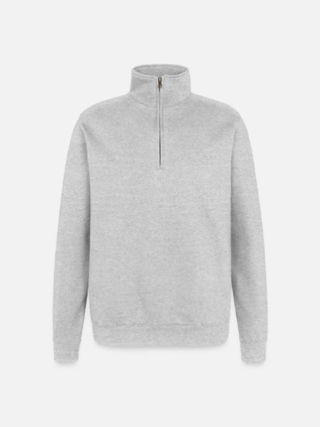 Quarter-Zip Sweatshirt - heather grey - Front