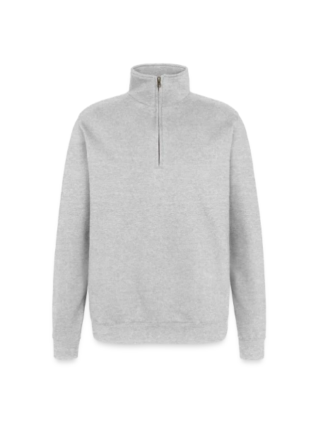 Quarter-Zip-Sweatshirt - Grau meliert - Vorne