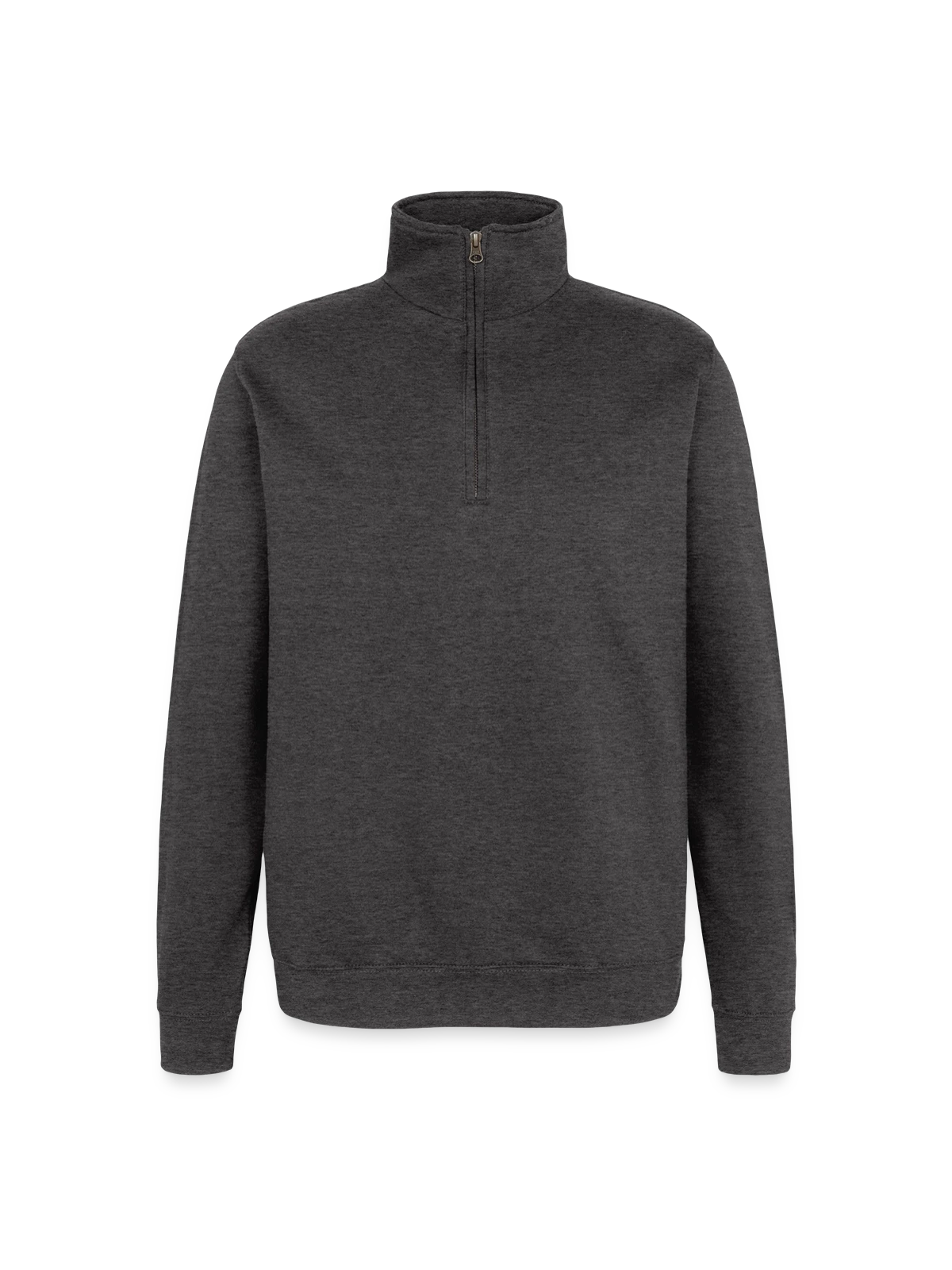 Quarter-Zip Sweatshirt - charcoal grey - Front