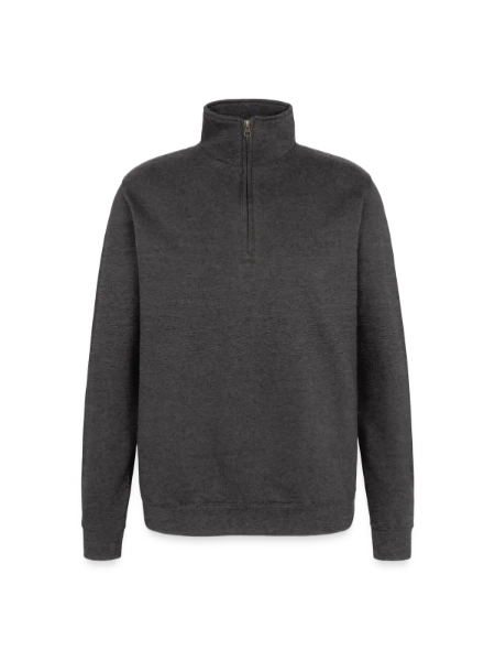 Quarter-Zip Sweatshirt - charcoal grey - Front