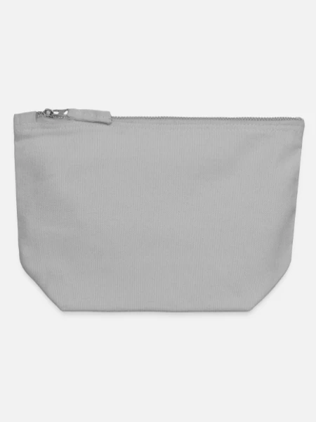 Canvas Zip Pouch 12 x 13 cm - sports grey - Front