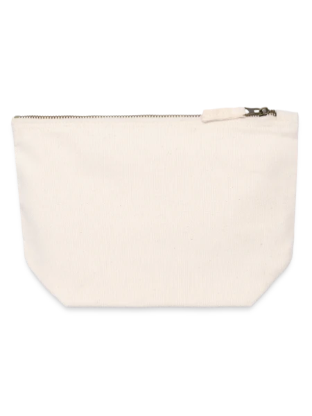 Canvas Zip Pouch 12 x 13 cm - nature - Back