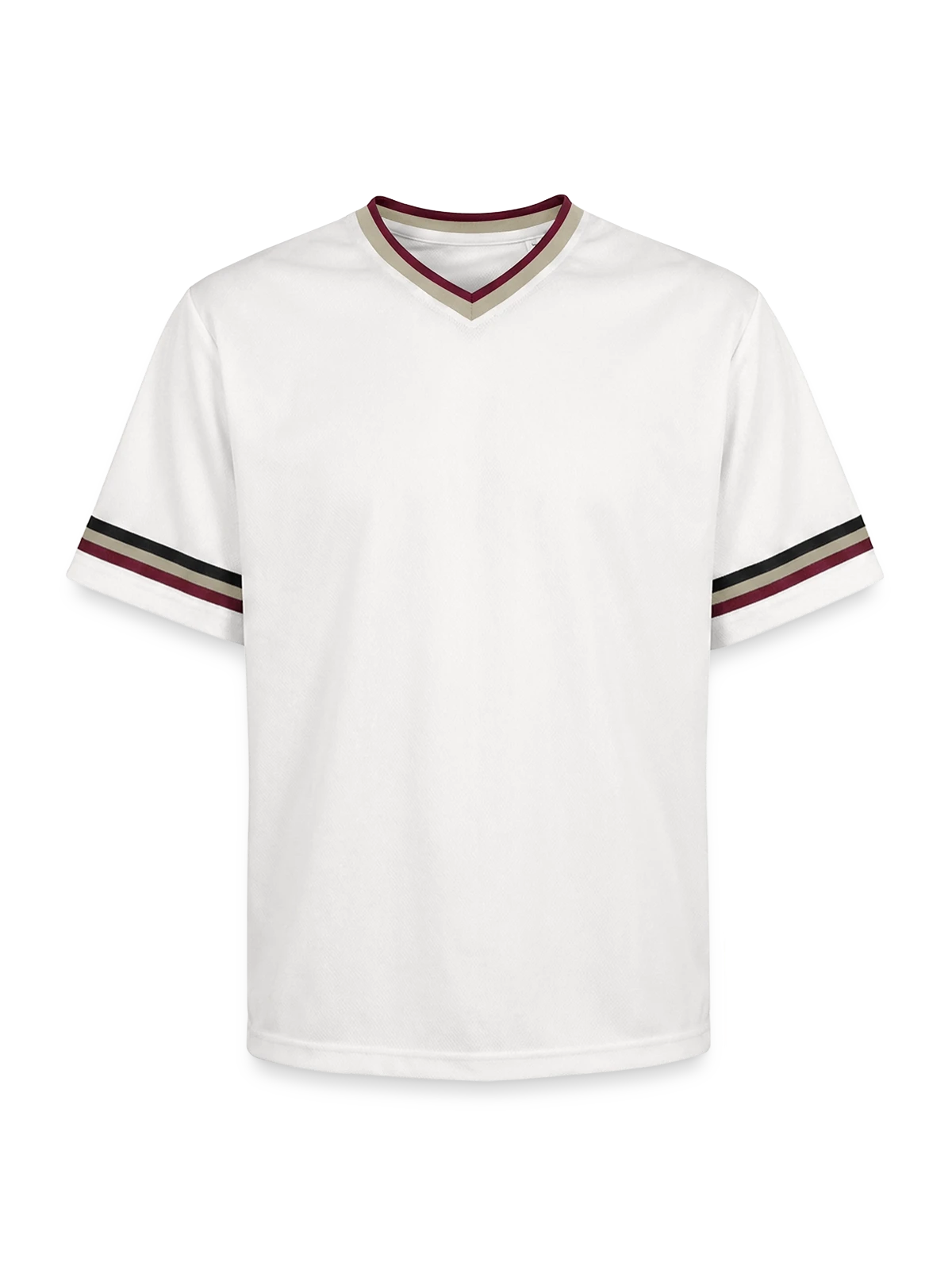 Unisex Football Style Mesh T-Shirt - offwhite/burgundy - Front