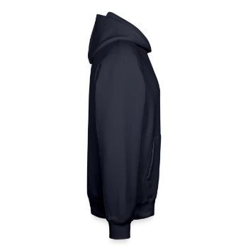 Sweat à capuche unisexe décontracté en coton biologique – de SPREAD - bleu marine - Droite - AI Model Male 178 dark (178cm)