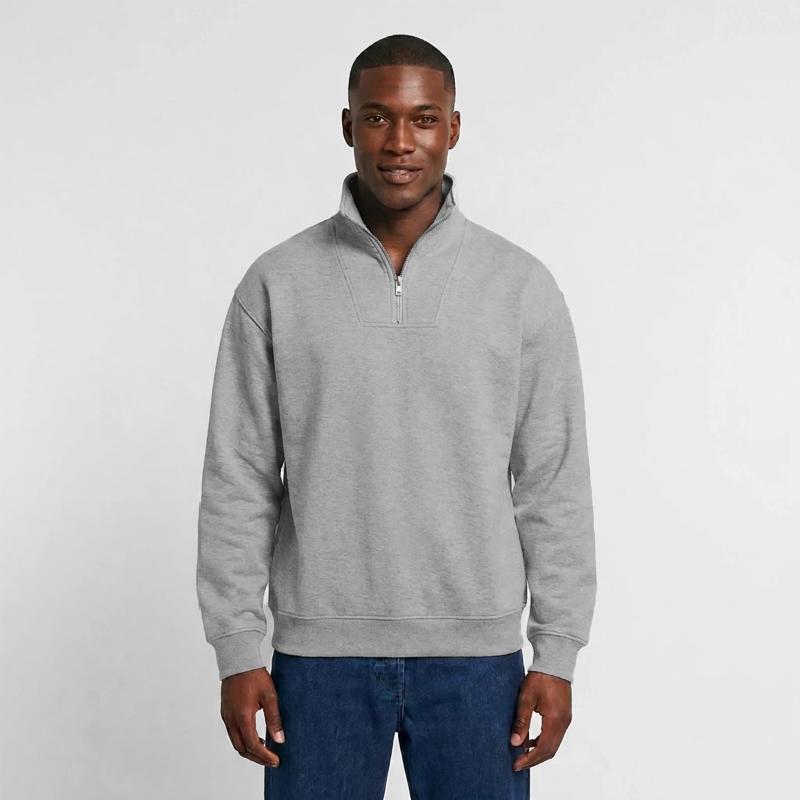 Sweat unisexe décontracté en coton biologique à demi-zip – de SPREAD