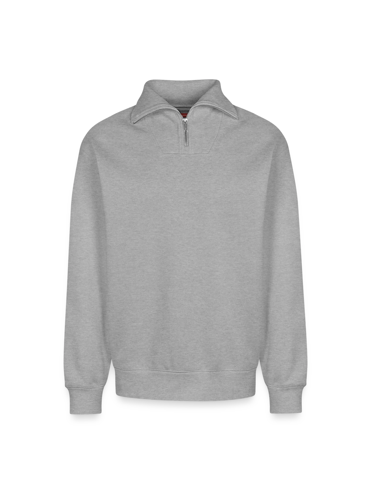 Relaxed Unisex Organic Half Zip Sweatshirt – by SPREAD - heather grey - Front