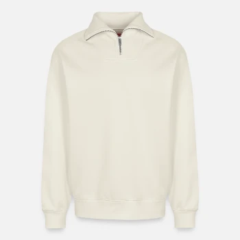 Bluza unisex z half zip o luźnym kroju z bawełny organicznej – marki SPREAD