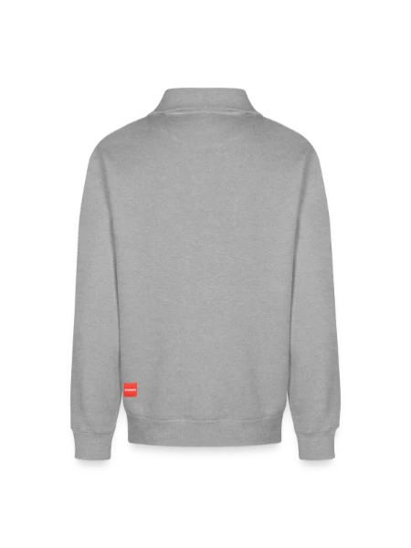 Relaxed Unisex Organic Half Zip Sweatshirt – by SPREAD - heather grey - Back