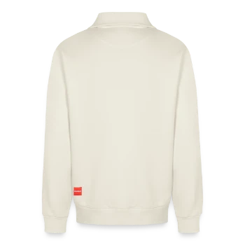 Unisex collegepaita luomupuuvillasta rennolla istuvuudella ja half zip -kauluksella SPREAD - luonnonvalkoinen - Takaa