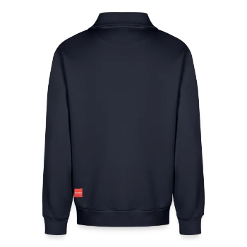 Relaxed Unisex Organic Half Zip Sweatshirt – by SPREAD - navy - Back