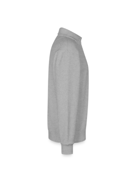 Relaxed Unisex Organic Half Zip Sweatshirt – by SPREAD - heather grey - Right