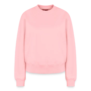 Relaxed Women's Organic Sweatshirt – by SPREAD - rose - Front - AI Model Female 180 light (180cm)