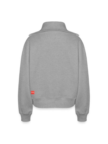 Relaxed Women's Half Zip Sweatshirt – by SPREAD - heather grey - Back
