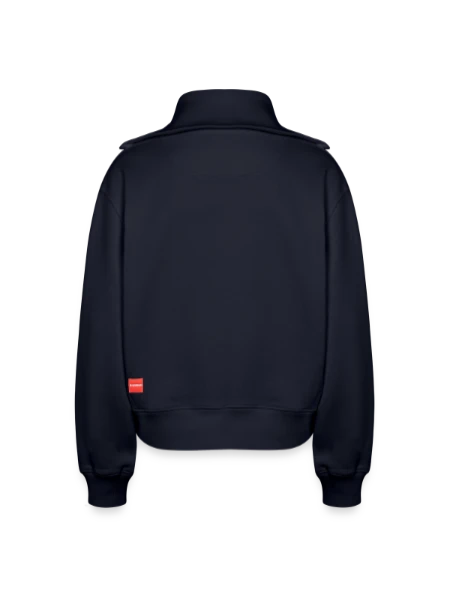 Relaxed Women's Half Zip Sweatshirt – by SPREAD - navy - Back