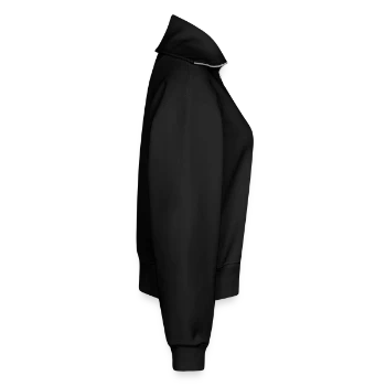 Relaxed Women's Half Zip Sweatshirt – by SPREAD - black - Right - AI Model Female 180 light (180cm)