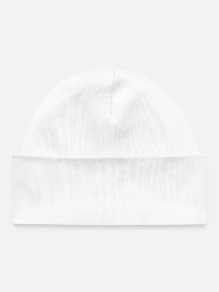 Bonnet bébé bio - blanc - Devant