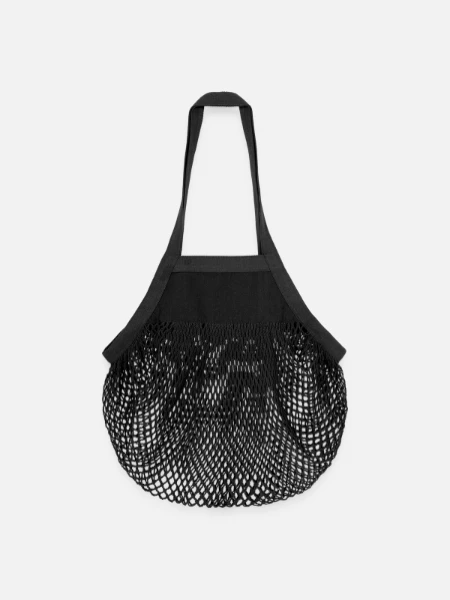 Sac de courses en mesh bio - noir - Devant