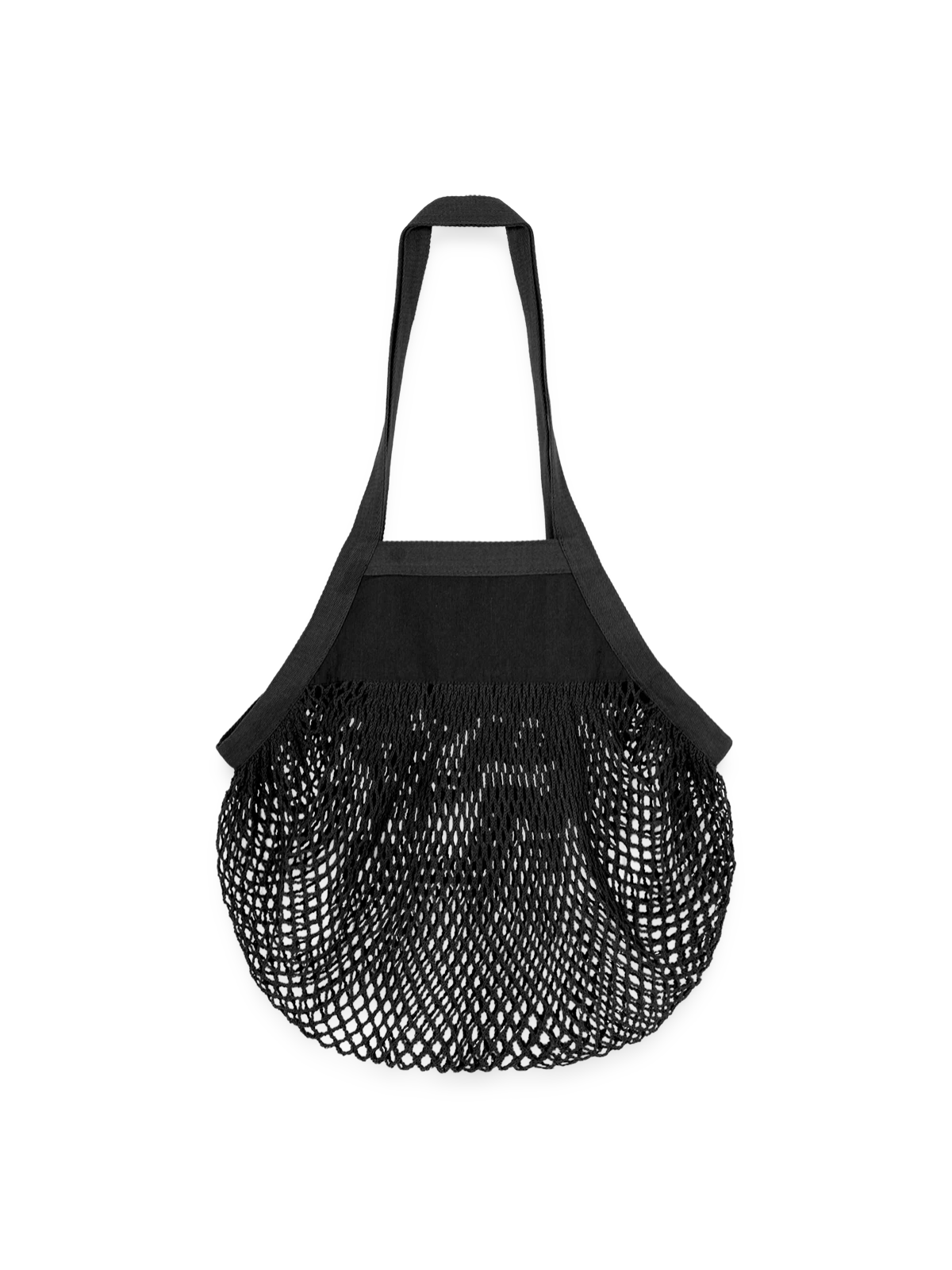 Organic Mesh Shopping Bag - black - Front