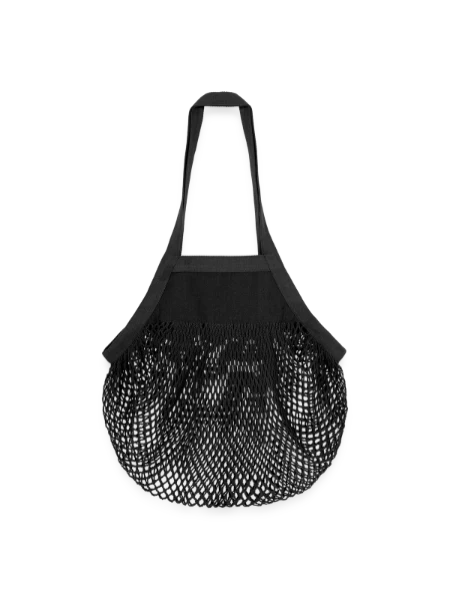 Organic Mesh Shopping Bag - black - Front