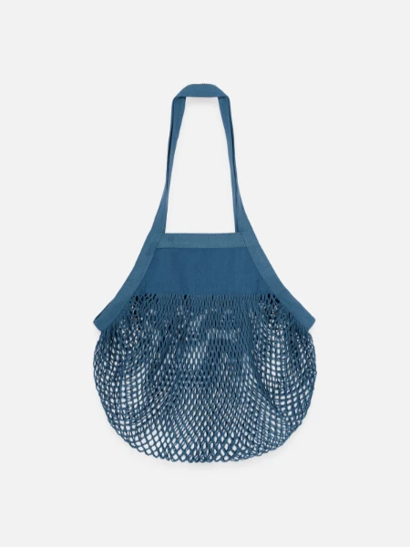 Organic Mesh-Einkaufstasche - Jeansblau - Vorne