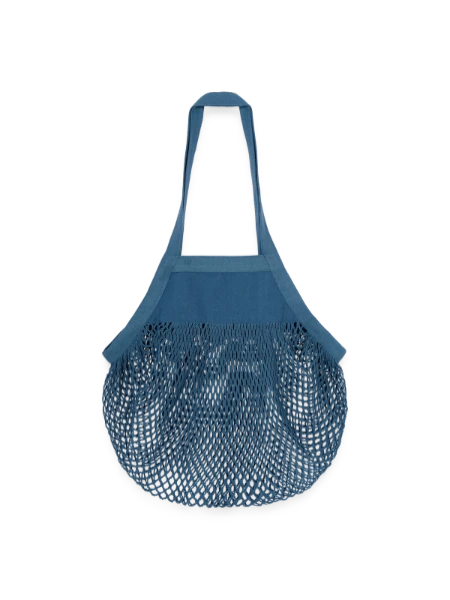 Organic Mesh-Einkaufstasche - Jeansblau - Vorne