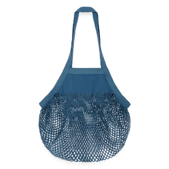 Organic Mesh-Einkaufstasche - Jeansblau - Hinten