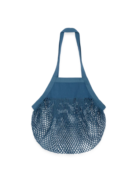 Organic Mesh Shopping Bag - denim blue - Back