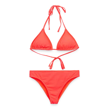 Bikini femme - corail - Devant - AI Model Female 172 dark (172cm)