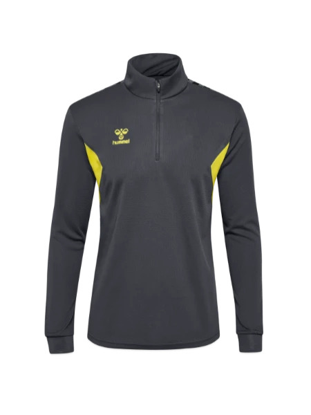 Zip top hummel hmlAUTHENTIC - gris asphalte/jaune soufre - Devant