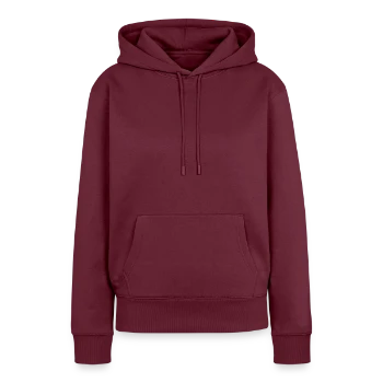 Women’s Premium Organic Hoodie - burgundy - Front - Julia (174cm)
