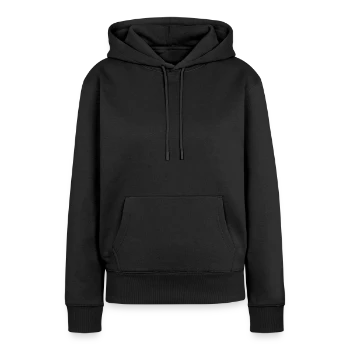 Sweat à capuche Premium bio Femme - noir - Devant - Julia (174cm)