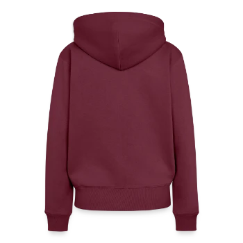 Women’s Premium Organic Hoodie - burgundy - Back - Julia (174cm)