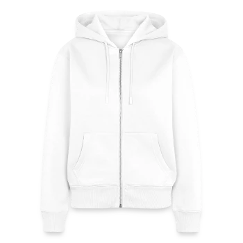 Women's Premium Organic Zip Hoodie - white - Front - AI Model Female 172 light (172cm)