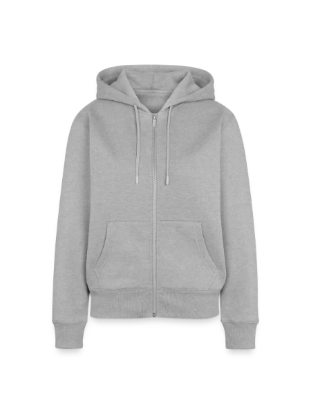 Women's Premium Organic Zip Hoodie - heather grey - Front