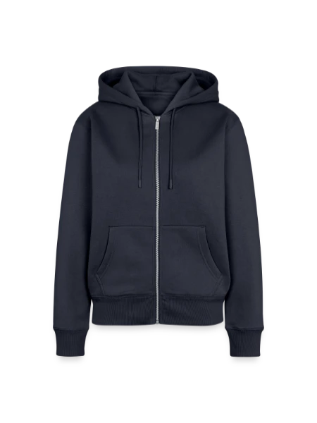 Women's Premium Organic Zip Hoodie - navy - Front