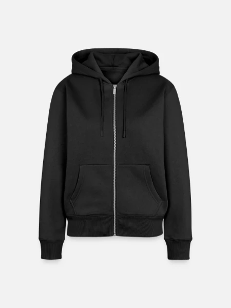 Sweat à capuche zippé Premium bio Femme -  - Devant
